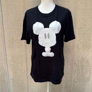 Disney Black Tee with White Mickey Mouse Graphic